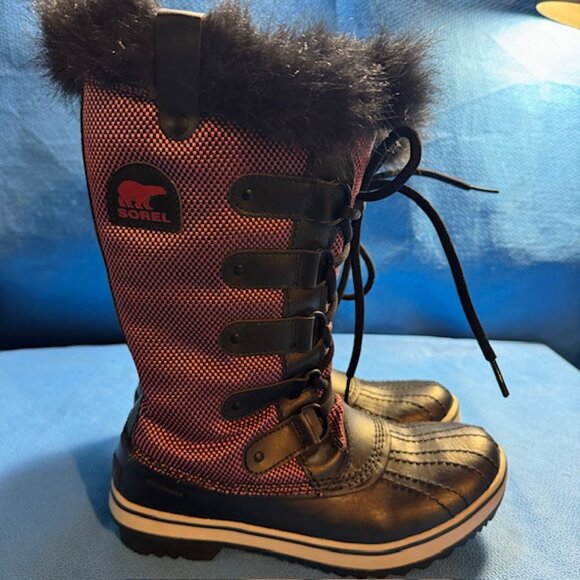 Sorel Women's Pink and Black Torfino Waterproof Winter Boot Size 7 - Picture 1 of 8